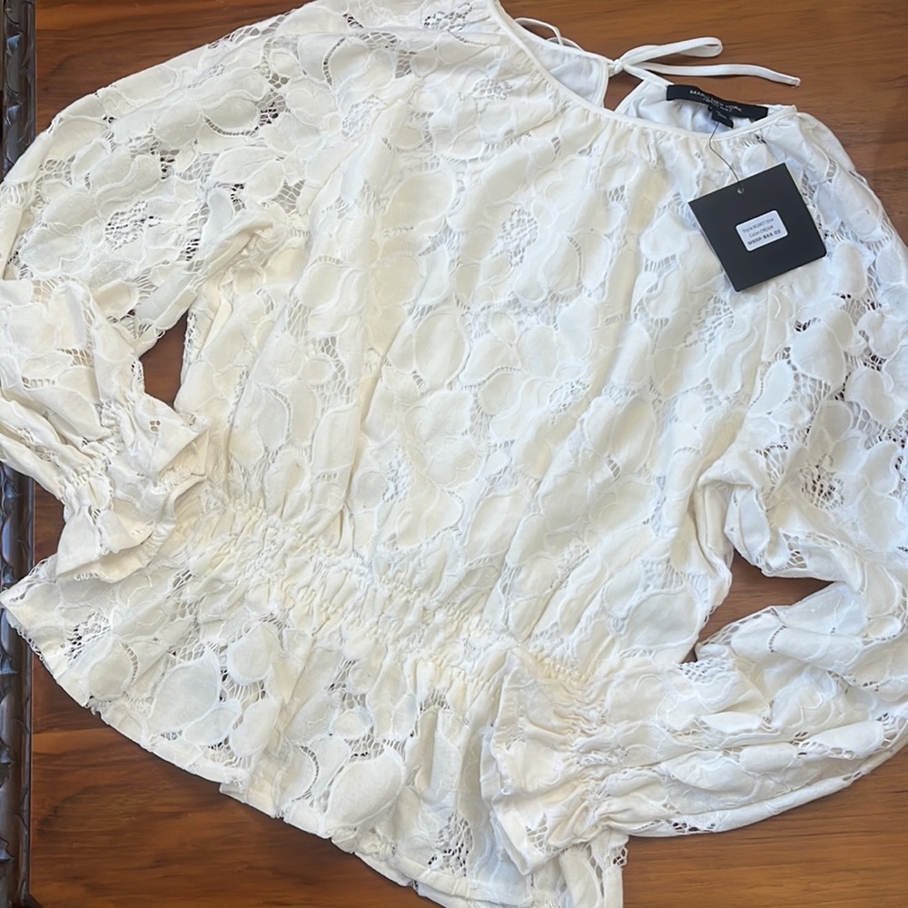 New Marc New York Peplum Lace Top size Small - Picture 2 of 6